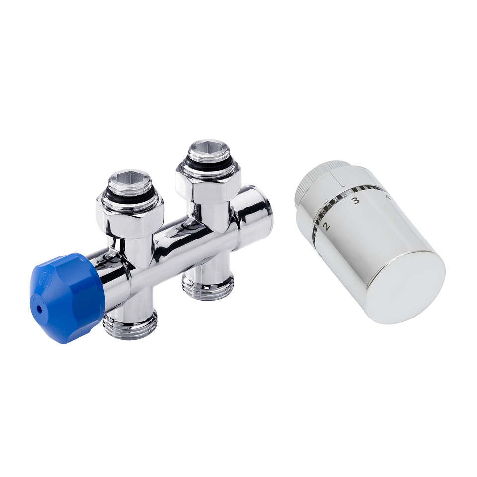 Vloerventielset met middelaansluiting – Doorloop